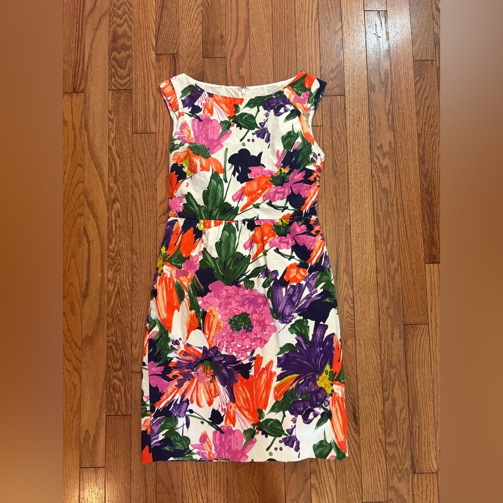 J. Crew Colorful Garden Floral Midi Dress